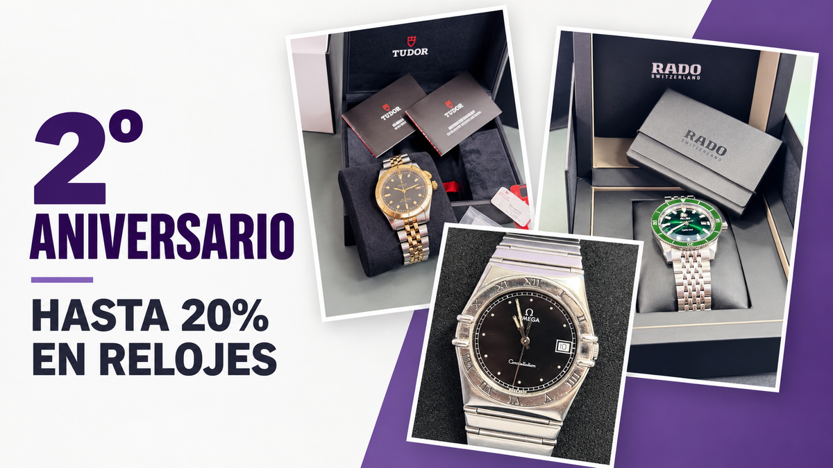 2º aniversario del Compro Oro: hasta un 20% de descuento en relojes de lujo de segunda mano
