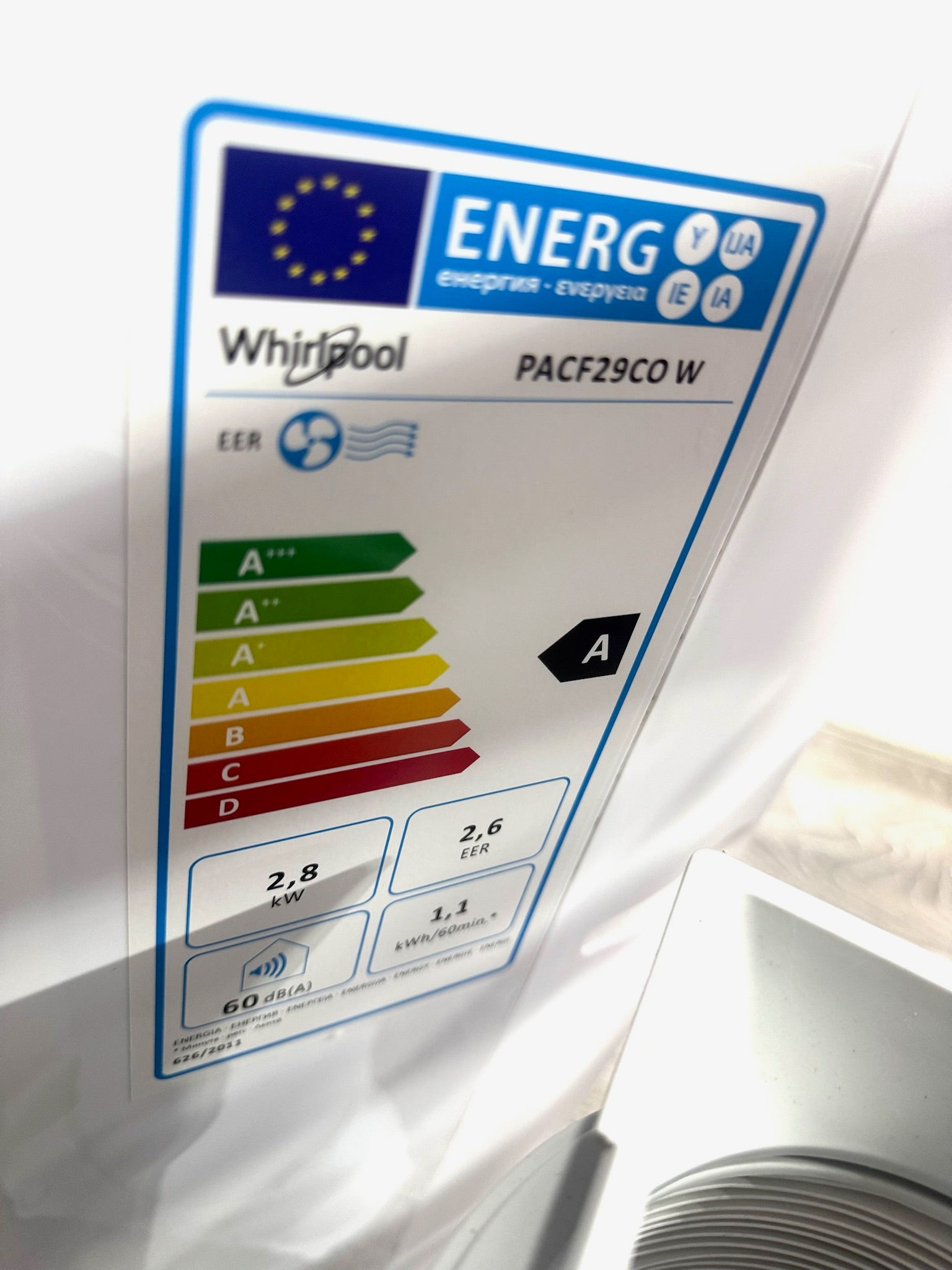Aire Acondicionado Portátil Whirlpool PACF29COW