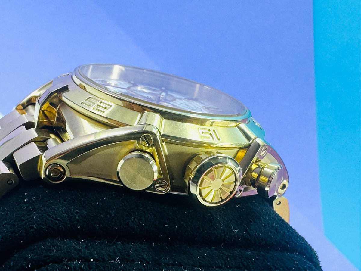 Reloj Jaguar Dorado Cronógrafo Suizo con Cristal de Zafiro